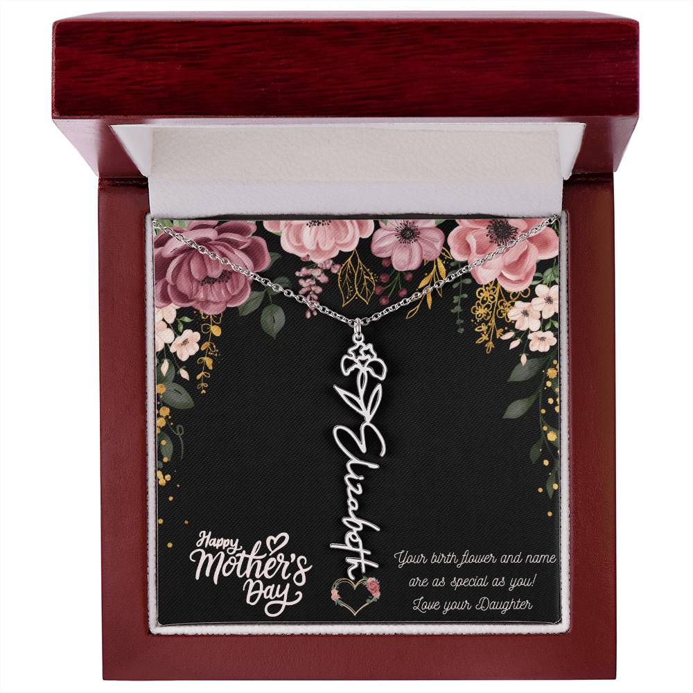 FROM DAUGHTER - A Flower / Name necklace your mother will love!