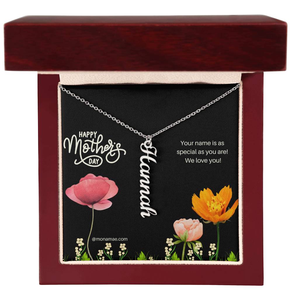 FROM US - A vertical name necklace she will love!